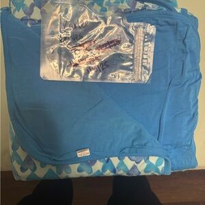 Little Sleepies Blue Watercolor Hearts